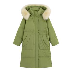 300斤胖莹莹大码女装保暖时尚宽松加厚收腰过膝长款羽绒服外套