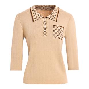 乔万尼2025秋新品羊毛衫简约洋气高级精致感中袖针织衫ET3M752