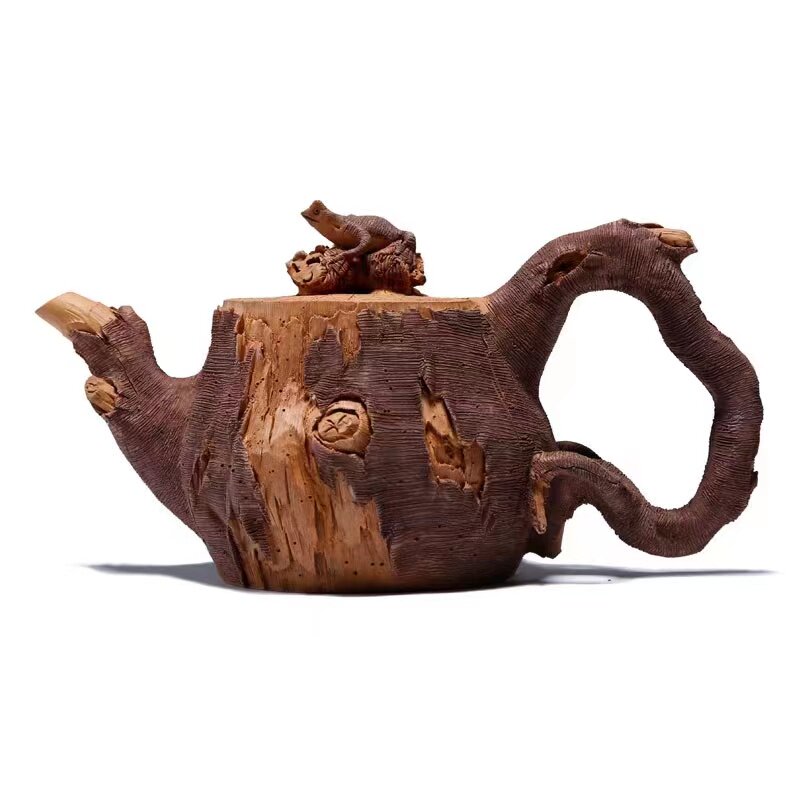 陈东铸紫砂壶冰烟壶清水泥茶具茶壶煮茶壶 纯手工雕刻跳刀工艺