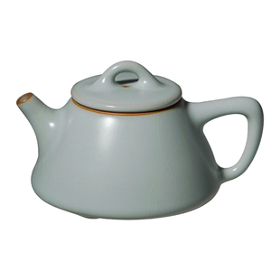 青澹汝窑石瓢壶景德镇泡茶茶壶单壶陶瓷天青色小号仿古手工礼盒装