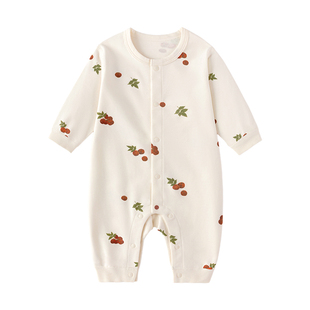 babylove婴儿连体衣春秋季纯棉衣服男女宝宝中开家居服哈衣爬服
