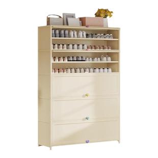 家用门口鞋架多层一体入户奶油风鞋柜子置物靠墙小窄新款2025爆款