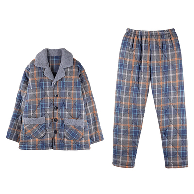 睡衣男纯棉夹棉冬季家居服