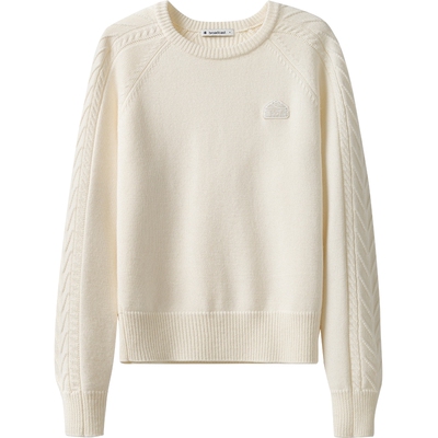 【播奥莱】播商场同款圆领针织衫女24秋冬休闲宽松毛衣BDR4SD4056