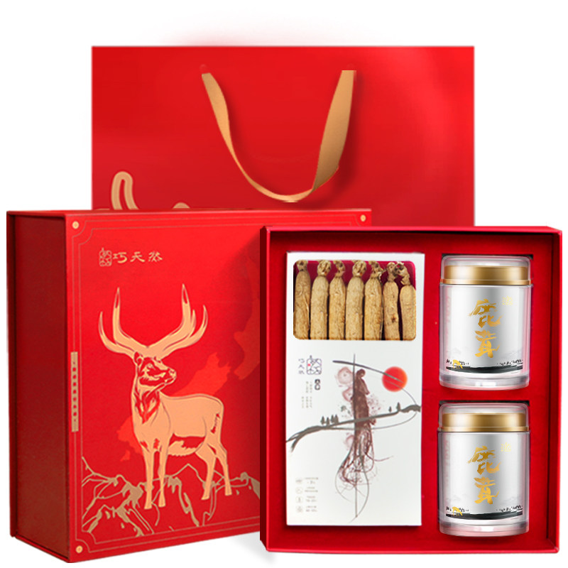 巧天然人参鹿茸礼盒送长辈父母