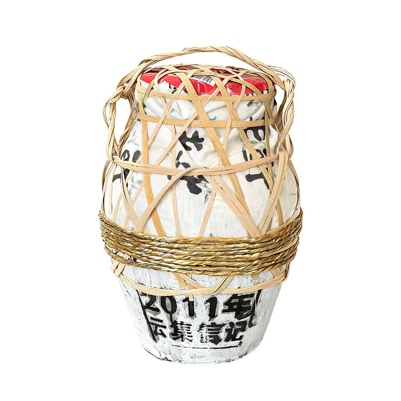 黄酒绍兴花雕酒5.5L云集信记2011年手工冬酿串络竹编加饭半干坛装