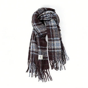 韩版氛围感格子冬季围巾男送男友礼物加厚百搭保暖围脖男学生潮男