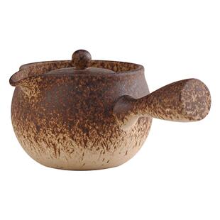 麦饭石陶壶侧把煮茶壶古法煮茶器陶瓷电陶炉炭火炉白茶围炉煮茶炉