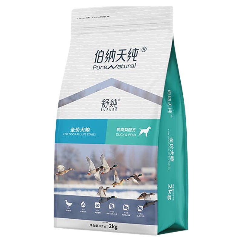 伯纳天纯狗粮舒纯生骨肉冻干双拼粮狗粮鸭肉梨配方全犬种通用2kg
