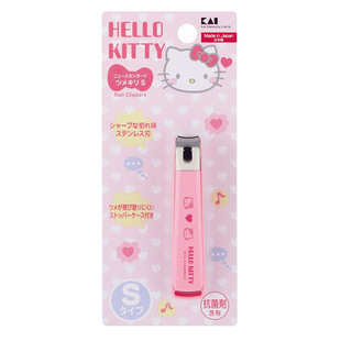 日本KAI贝印指甲钳成人美甲不锈钢防飞溅女生Kitty剪脚指甲刀可爱