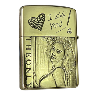 正版ZIPPO打火机盔甲立体照片图案浮雕纯铜男士礼物定制刻字煤油