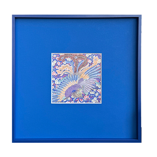 蓝色铝合金画框卡纸装裱装饰蓝色相框空框简约窄边金属框画框定制