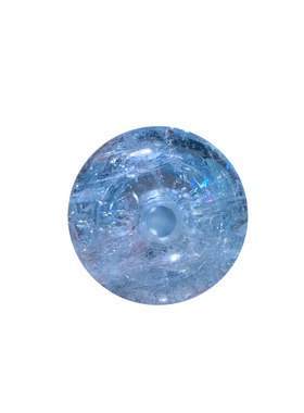 天然冰透星光海蓝宝平安扣雕刻件