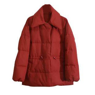 知性优雅风~小H~!小河系列~洋气时尚复古收腰防风防水羽绒服外套