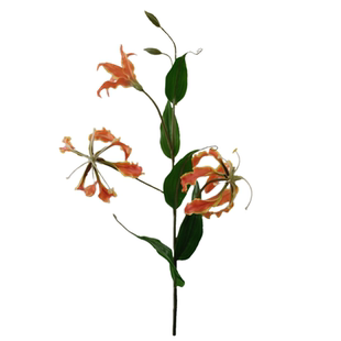 嘉兰火焰百合仿真花橘色假花花束高端客厅高枝插花装饰花瓶摆件