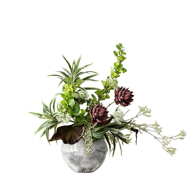 侘寂风景德镇手工陶瓷花瓶插花售楼处酒店玄关餐桌花艺高级感摆件