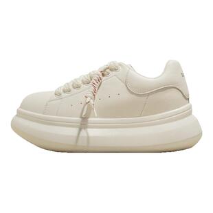 厚底小白鞋真皮内增高板鞋女款2026新款春季百搭轻便休闲运动鞋子