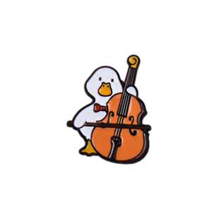 卡通音乐小白鸭徽章可爱钢琴大小提琴吉他动物胸针学生服装配饰