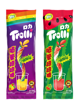Trolli口力彩虹吸管糖西瓜味40g