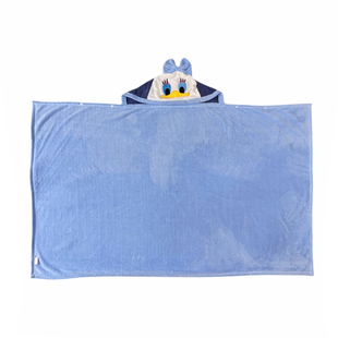 宝宝婴儿浴巾居家斗篷比纯棉不掉毛非全棉浴袍披风儿童洗澡大毛巾