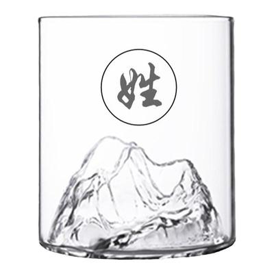 私人订制刻字富士山耐热玻璃杯