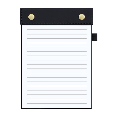 皮质板夹可插笔可撕横线记事本