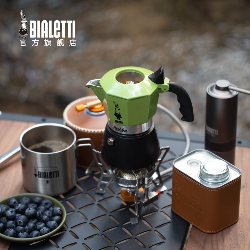 KI9S【新品上市】绿色双阀摩卡壶意式咖啡壶煮户外手冲咖啡器具