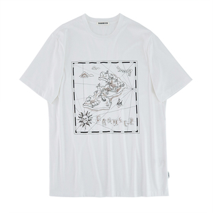 2025夏季新款 江南水乡印花 液氨SUPIMA棉男士圆领短袖T恤 DAT862