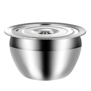 304不锈钢油盆带盖 特厚家用厨房储油缸商用和面盛猪油调料鼓涨型