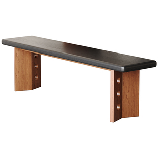 中古风实木长凳设计师款餐桌长条凳餐凳卧室床尾凳现代简约换鞋凳