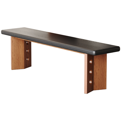 中古风实木长条凳设计师款床尾凳