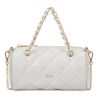 ELLE菱格链条圆筒球包时尚斜挎包