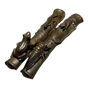 仿古铜镇纸摆件镇尺铜蝉知了猴一鸣惊人铜器工艺品文房办公桌压纸