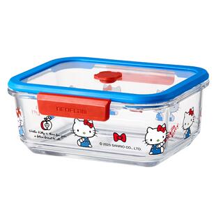 Neoflam三丽鸥Hello Kitty玻璃保鲜盒微波炉加热饭盒真空密封盒