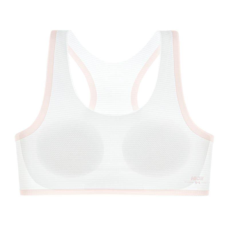 麦怡初中生发育期薄款少女无痕内衣二阶段运动防震女童工字背背心