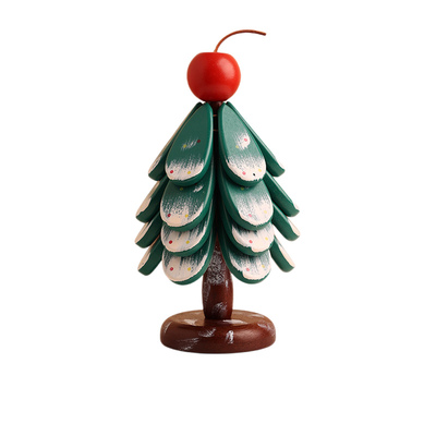 创意圣诞树隔热垫餐桌氛围感摆件创意一棵树实木防烫锅垫杯垫碗垫