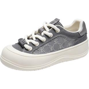 Dickies帆布鞋女款2026新款厚底增高女鞋春季透气女士软底布鞋女