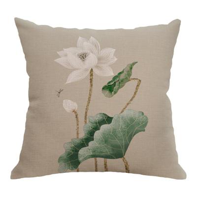 中国风禅意荷花莲蓬抱枕圈椅靠垫