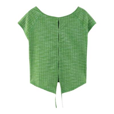 moussy飞飞袖下摆开叉抽绳T恤