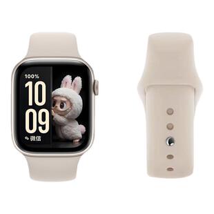 适用苹果手表iWatchs10表带applewatch新款S10液态硅胶ultra2女生s9运动se版腕带夏季s8透气款s7高级感替换带