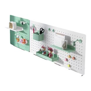 桌面洞洞板置物架免打孔儿童学习书桌办公工位挡板可立夹金属收纳