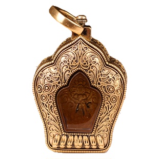 透明可打开装擦擦项链黄铜尼泊尔藏式噶嘎乌盒吊坠男女大小号