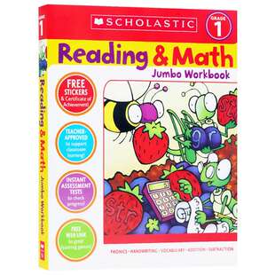 学乐英语一年级阅读与数学练习册 英文原版教材 Scholastic Reading Math Jumbo Workbook Grade 1 英文版进口原版英语书籍