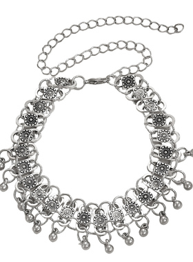 花语铃音复古民族风情雕花锁骨链