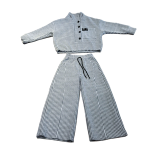 女童春装酷飒套装2026新款洋气女孩立领上衣宽松阔腿裤运动两件套