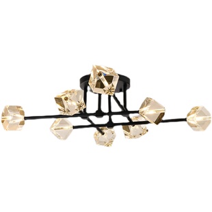 主卧灯客厅灯中古风大气轻奢餐厅灯吸顶灯简约现代卧室水晶灯