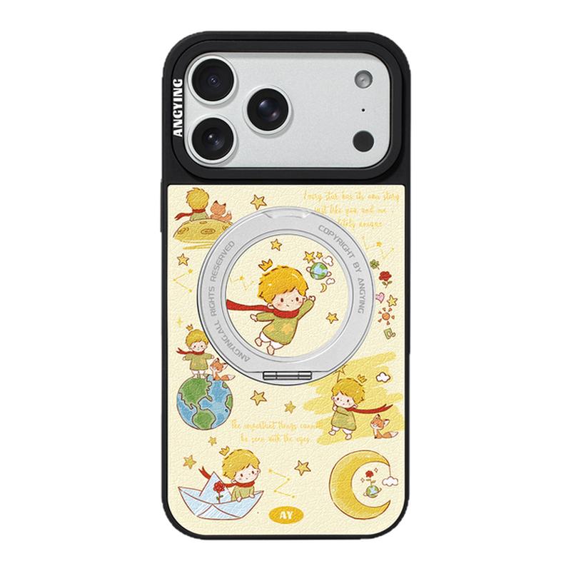 ANGYING × 小王子旅行适用苹果17promax手机壳新款iphone16pro磁吸带支架ip15支点Yo6秋冬好看可爱套高级感