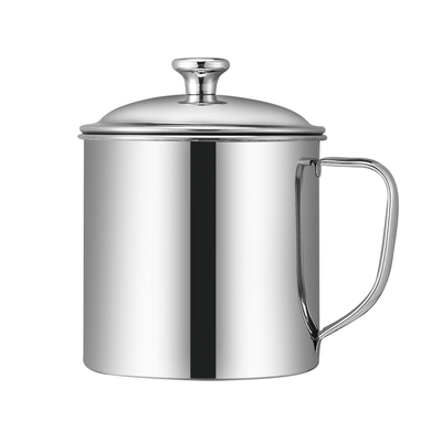 学校食堂304带盖不锈钢口杯办公水杯带盖学生饮水杯幼儿园儿童杯