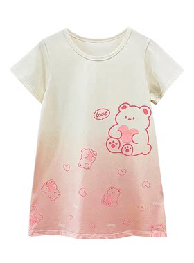 夏季儿童短袖连体睡裙