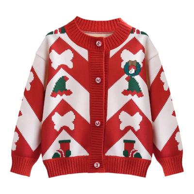 史努比女童春秋针织衫上衣男童红色毛衣小女孩秋冬新款开衫外套